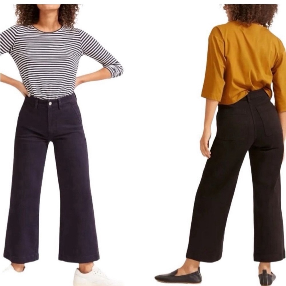Everlane black high waist wide leg pants size 4